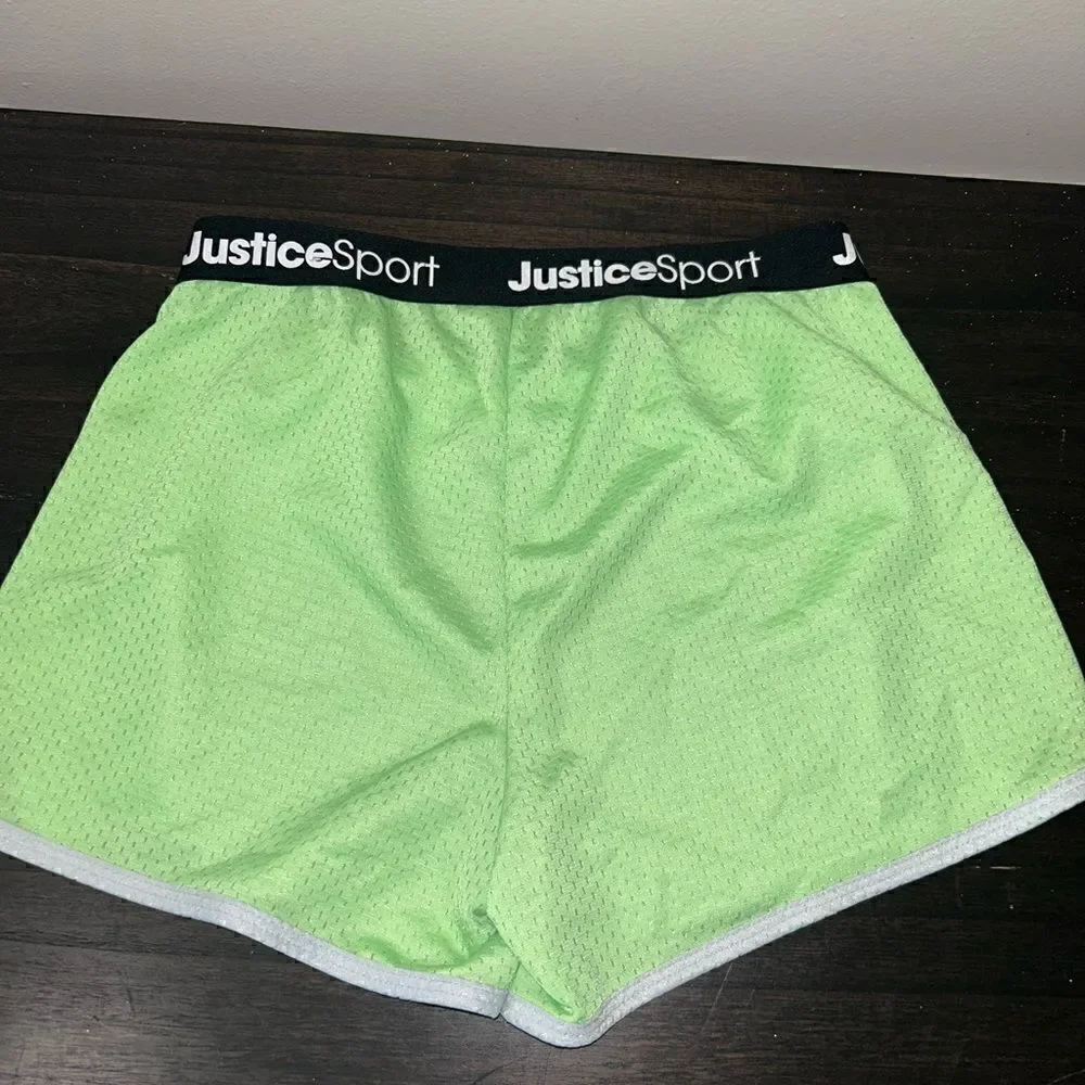 Justice neon athletic shorts size large
